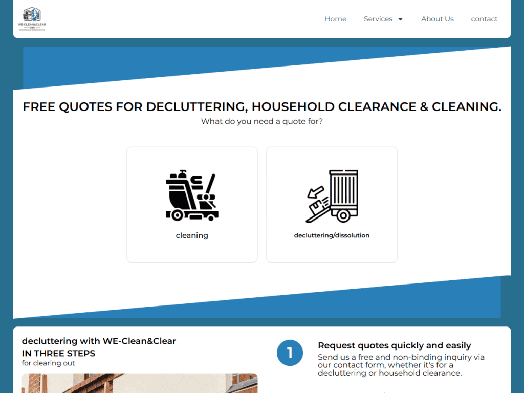 Cleaning & clearance website